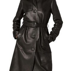 羊革・シャツ襟付きレザートレンチコート Sheep Leather Trench Coat W Shirt Collar25990