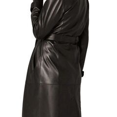 羊革・シャツ襟付きレザートレンチコート Sheep Leather Trench Coat W Shirt Collar25990