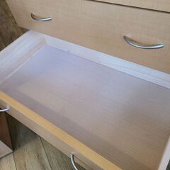 6段ハイチェスト スライドレール ナチュラルカラー