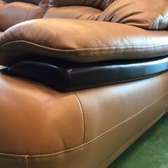 【愛品館八千代店】2人掛本革ソファ(BR)