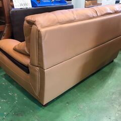 【愛品館八千代店】2人掛本革ソファ(BR)