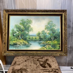 油絵 絵画 森と川 - HR | minne 国内最大級のハンドメイド