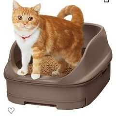【ネット決済】ニャンとも清潔トイレ　オープン　ブラウン　猫用トイレ