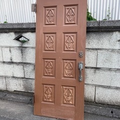 木製玄関ドア　枠なし扉のみ　鍵なし