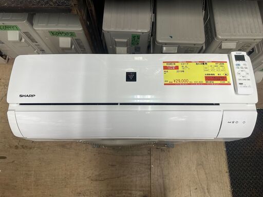K04516　シャープ　2019年製　中古エアコン　主に6畳用　冷房能力　2.2KW ／ 暖房能力　2.5KW