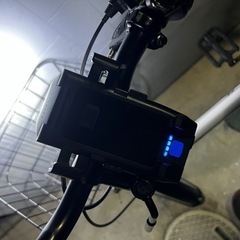 かご付き折りたたみ自転車(スマホホルダー兼ライト付き)