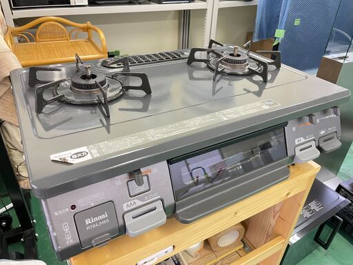 【Rinnai】ガステーブル PL プロパンガス用 2018年 RT64JH6S 左強火 ガス台 キッチン家電 生活家電 台所 福島 郡山市 a