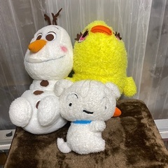 ぬいぐるみ3体　シロ　オラフ　ダッキー