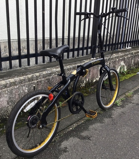 美品車＞キャデラック・20インチ折りたたみ自転車・々ブラック 変速