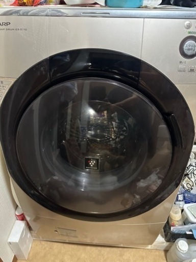 値引き中!24時受付終了。シャープ2014年製　ドラム式洗濯乾燥機　洗濯9kg乾燥6kg