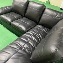 [幅228cm]本革コーナーソファ