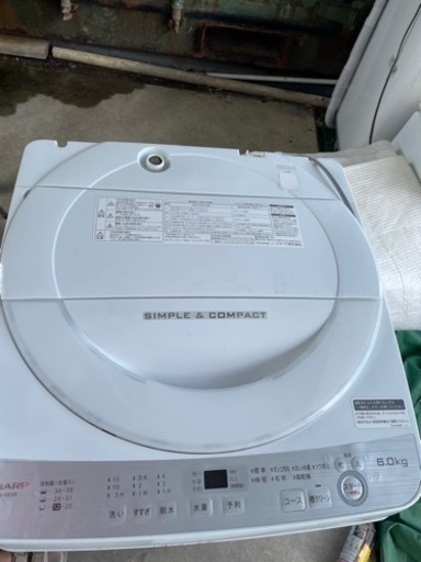 SHARP 洗濯機　6.0kg   2018年製