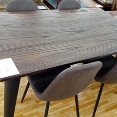 ☆ジモティ割あり☆ ダイニングテーブルセット イス4脚 ブラウン H76×D80×