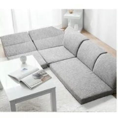 【新品未使用品】ローソファ　2〜3人掛け　グレー