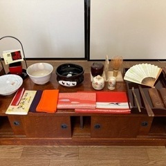 お茶道具セット【和ローボード＆お茶道具類】