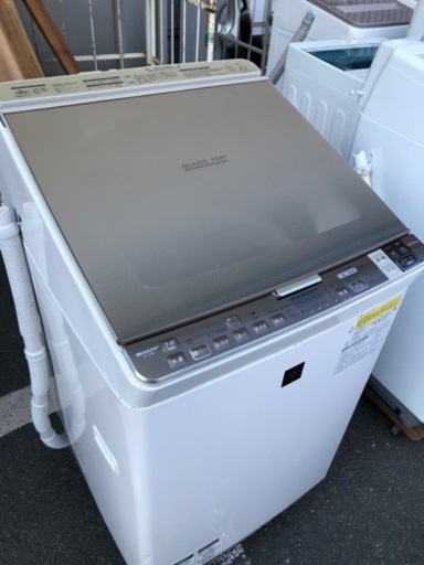福岡市内配送設置無料　シャープ 洗濯乾燥機 タテ型 プラズマクラスター搭載 8Kg ゴールド ES-GX8A-N
