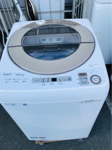 送料込】 全自動洗濯機 送風乾燥 福岡市内配送無料 7.0kg シャープ