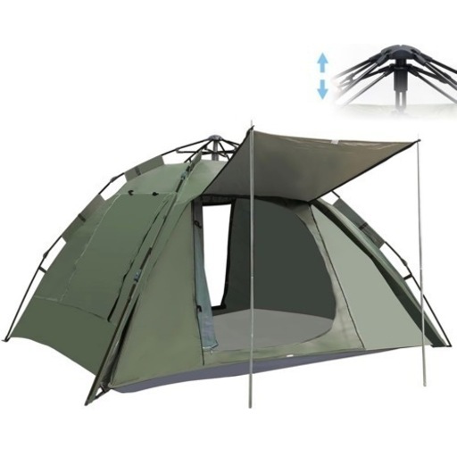テント ワンタッチ キャンプテント 2-4人用 3WAY使用 耐水圧3500mm