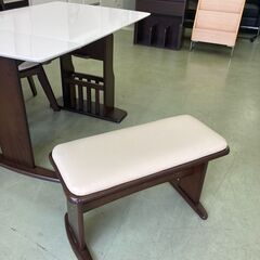 【リサイクルショップ　ピカソ　小松原】小松原】Nitori ニトリ 伸縮式ダイニングテーブル4点セット ホワイト/ブラウン★4942★