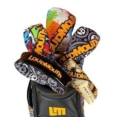 ラウドマウス　LoudMouth キャディバッグ　スカル柄　ドライバーアイアンカバーセット