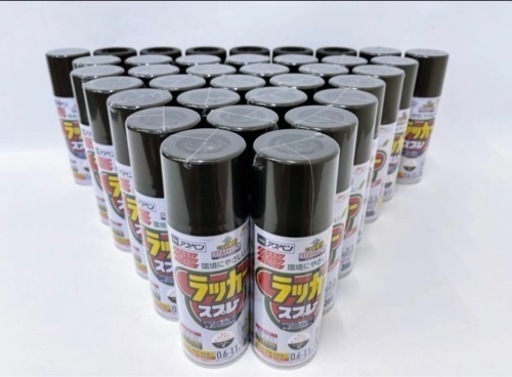 未使用 アサヒペン アスペン ラッカースプレー 36本セット ツヤ消し 黒 ブラック 300ｍｌ 超速乾タイプ