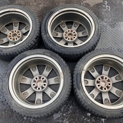 18クラウン ゼロクラウン 純正 アルミホイール 18インチ バリ山 スタッドレスタイヤ付き 225/45R18 2021年製 ノア ヴォクシーにも