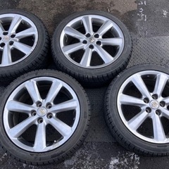 18クラウン ゼロクラウン 純正 アルミホイール 18インチ バリ山 スタッドレスタイヤ付き 225/45R18 2021年製 ノア ヴォクシーにも