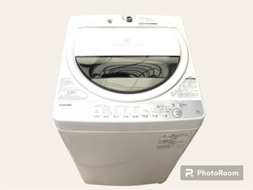 【美品❗️】７キロ　東芝　2019年　浸透パワフル洗浄！全自動洗濯機　 TOSHIBA AW-7G6(W) 7kg