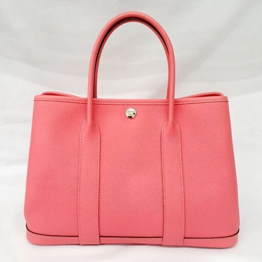 HERMES ガーデンパーティTPM トートバッグ エプソン×ローズアザレ×シルバー金具 T刻印 中古品