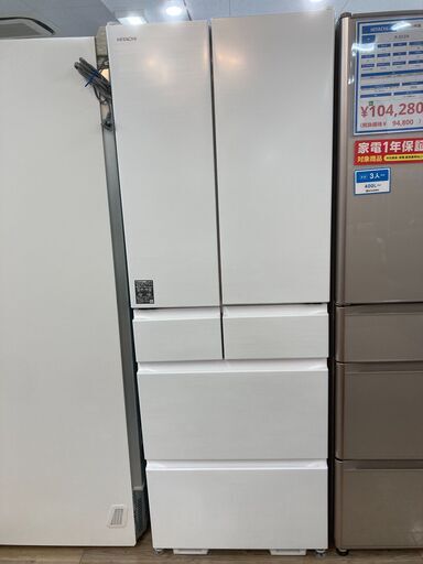 HITACHI(日立)のオールホワイト6ドア冷蔵庫が入荷しました。