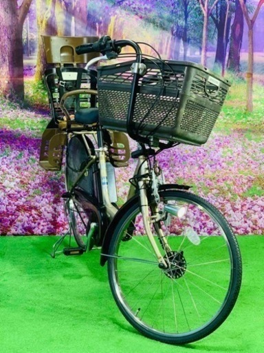 ○5634子供乗せ電動アシスト自転車ブリヂストン3人乗り対応 - 自転車本体