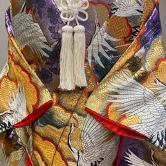 花嫁打掛　正絹　紫・金　鶴刺繍