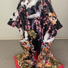 花嫁打掛　正絹　金箔　桜　藤　鶴　牡丹