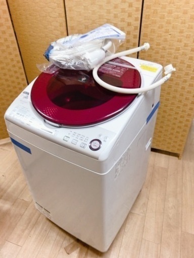 【引取】SHARP シャープ ES-TX840-R 2015年製 8kg 乾燥4.5kg 洗濯機 電気洗濯乾燥機