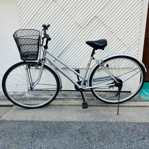 【商談中】　シルバー　自転車　サイクル　バイク　ママチャリ　町乗り　街乗り　27インチ