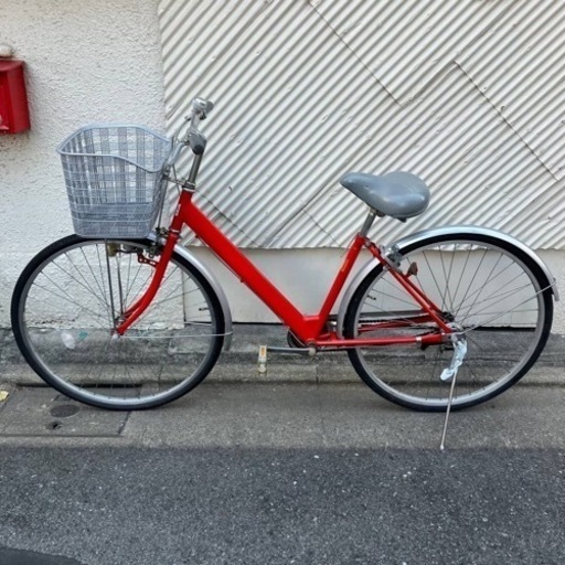 【売約済み】　赤　レッド　自転車　サイクル　バイク　ママチャリ　町乗り　街乗り