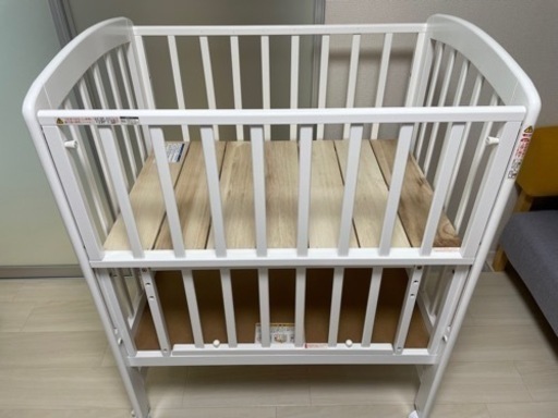 【引渡予定者決定】カトージ　ミニベビーベッド　60×90cm  ホワイト　付属品有