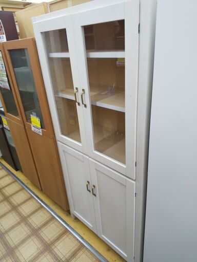 [持帰り家具3割引] 2面食器棚 白 N21-1256 高く買取るゾウ八幡西店