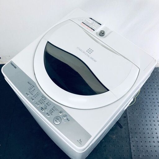 ID:sd24645 東芝 TOSHIBA 洗濯機 一人暮らし 中古 2018年製 全自動洗濯機 5.0kg シルバー 送風 乾燥機能付き AW-5G6  【リユース品：状態B】【送料無料】【設置費用無料】