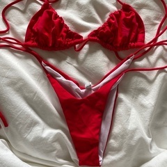 【ネット決済】Bikini High-cut Bottom Red