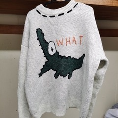 かわいいクロコダイル柄セーター  oversize-unisex