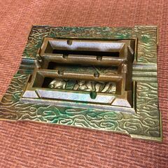 どうぞ【金属工芸】瑞峰 猿サル申 鉄製灰皿 古美術 工芸品 置物 