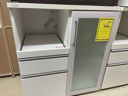 【ジモティ来店特価！！】キッチンカウンター　ホワイト　食器棚　J-0936