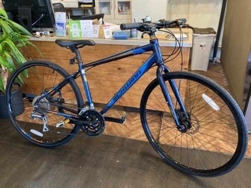 【チェーン新品！SCHWINN super sport2ディスクブレーキ】3×8速　700×32cクロスバイク　マットネイビー　名古屋プレミアム商品券×金鯱マネー参加店舗