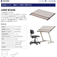 MUTHO A1平行定規+製図台セット