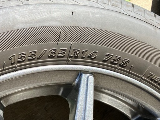 155/65R14 夏タイヤとアルミホイルセット