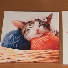【受付終了】 NITORI ニトリ キャンバスポスター 絵画 猫