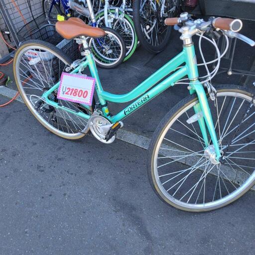 自転車 クロスバイク 中古 エメラルドグリーン