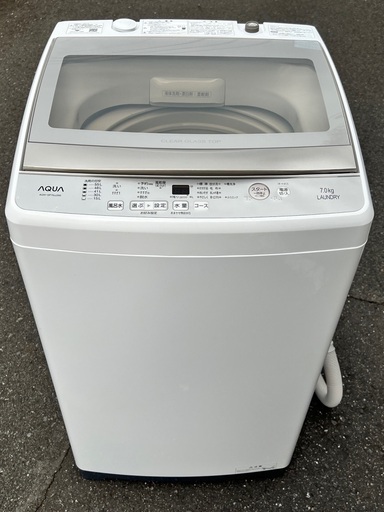 E ￥14300(税込) AQUA 全自動電気洗濯機　7kg 2021年製