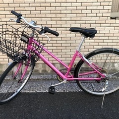 ブリヂストン自転車　ママチャリ　ピンク
